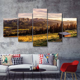 A view of The Tatra Mountains and Zakopane in summer Poland 5 Pieces Canvas Prints Wall Art - Painting Canvas, Multi Panels, Wall Decor