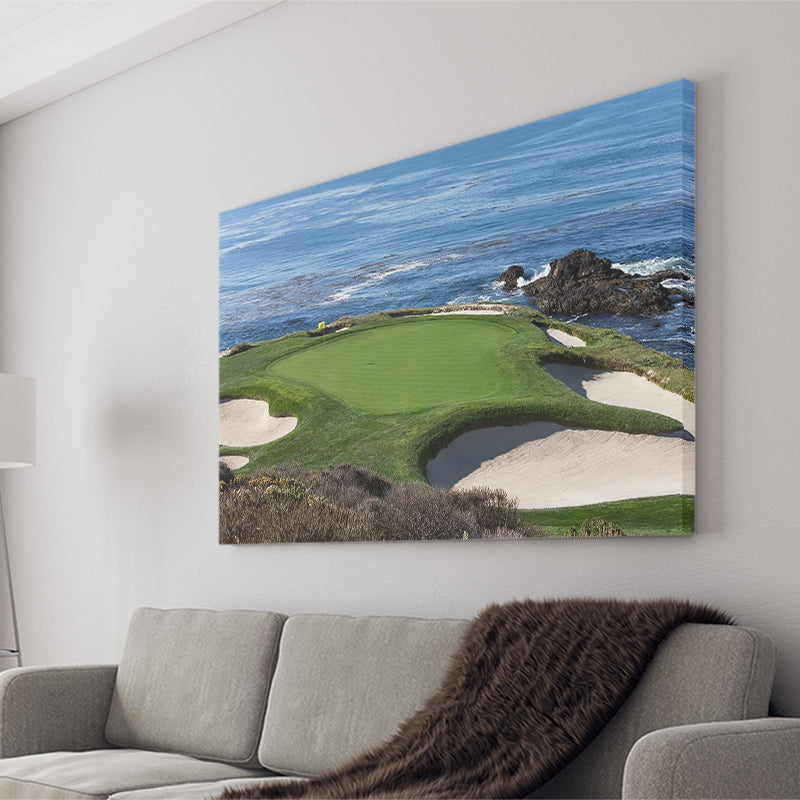 A view of hole 7 at Pebble Beach golf links Canvas Prints Wall Art - Painting Canvas, Wall Decor, Home Decor, Prints for Sale