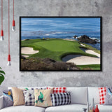 A view of hole 7 at Pebble Beach golf links Framed Art Prints Wall Decor - Painting Art, Wall Art, Home Decor