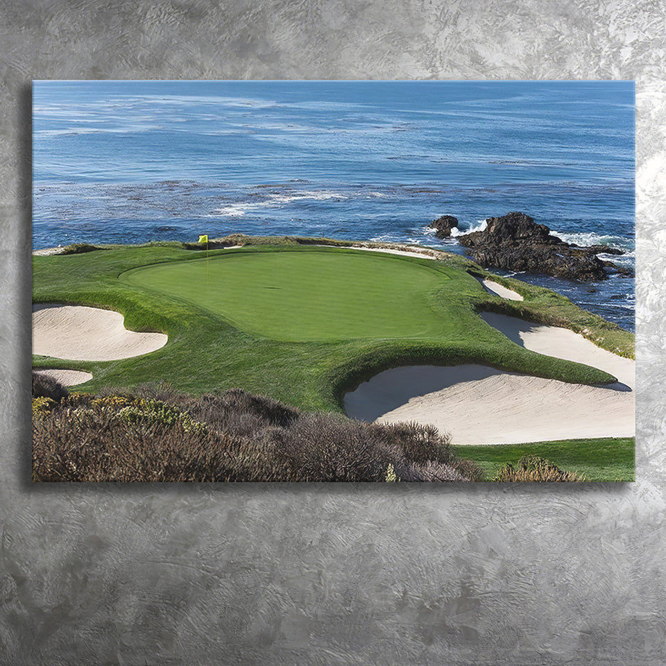 A view of hole 7 at Pebble Beach golf links Canvas Prints Wall Art - Painting Canvas, Wall Decor, Home Decor, Prints for Sale