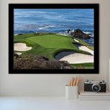 A view of hole 7 at Pebble Beach golf links Framed Art Prints Wall Decor - Painting Art, Wall Art, Home Decor