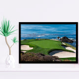 A view of hole 7 at Pebble Beach golf links Framed Art Prints Wall Decor - Painting Art, Wall Art, Home Decor