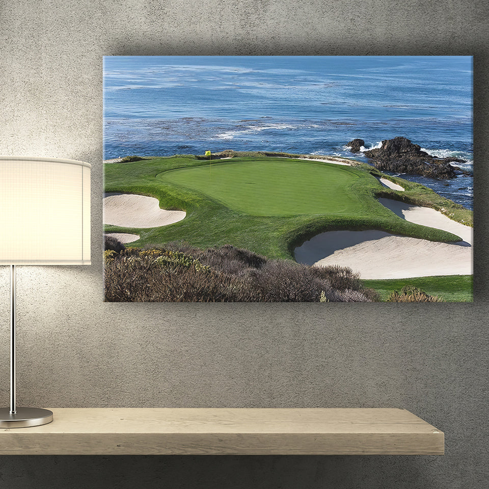 A view of hole 7 at Pebble Beach golf links Canvas Prints Wall Art - Painting Canvas, Wall Decor, Home Decor, Prints for Sale