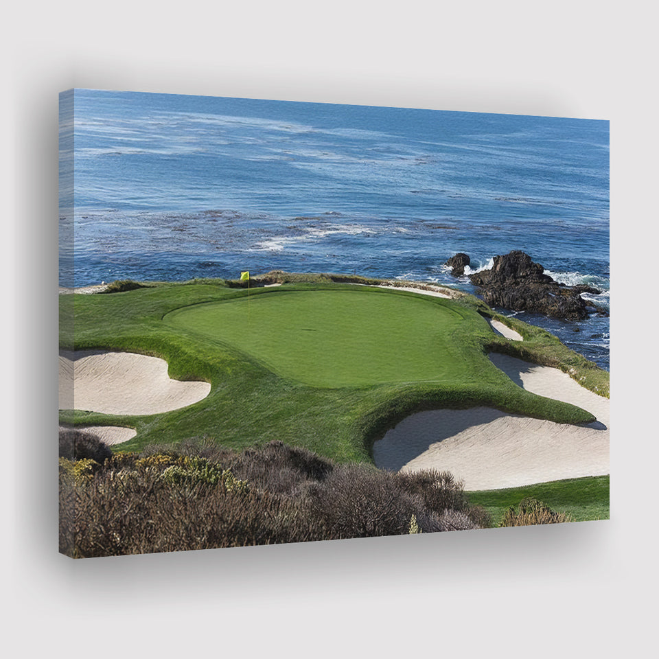 A view of hole 7 at Pebble Beach golf links Canvas Prints Wall Art - Painting Canvas, Wall Decor, Home Decor, Prints for Sale