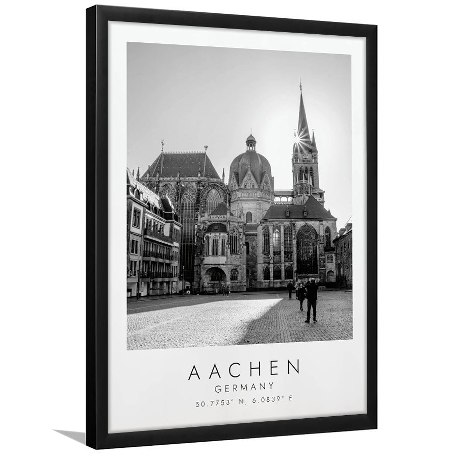Aachen Germany Black And White Art Framed Art Prints Wall Art Decor, Framed Picture