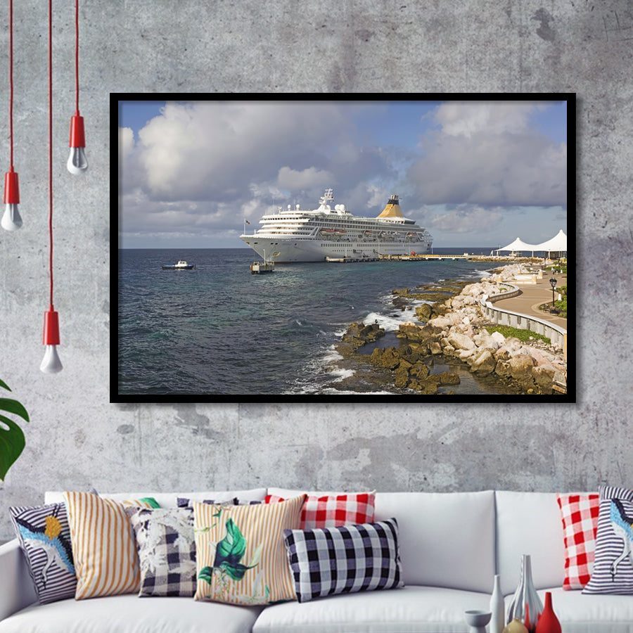 Abc Islands Curacao Willemstad Cruise Ship Framed Art Prints Wall Decor - Painting Art, Framed Picture, Home Decor, For Sale