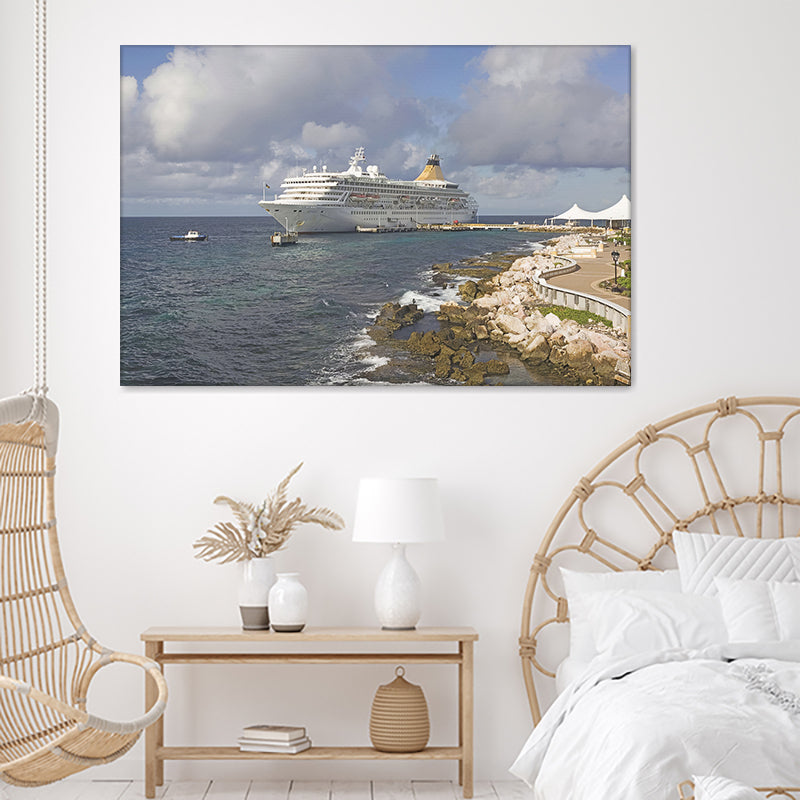 Abc Islands Curacao Willemstad Cruise Ship Docked At Fort Riffart Cruise Terminal Canvas Wall Art - Canvas Prints, Prints For Sale, Painting Canvas