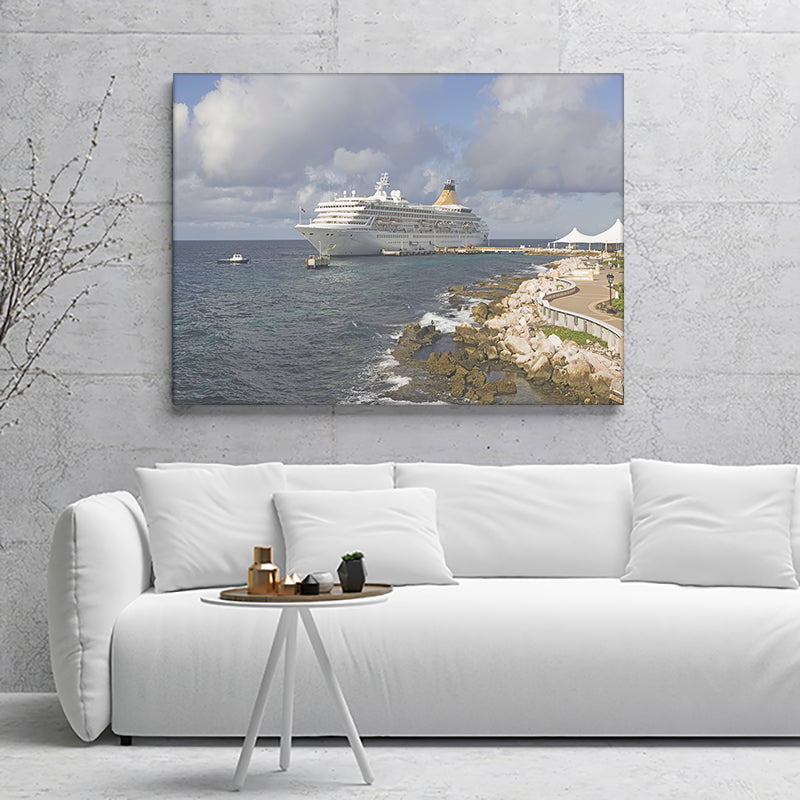 Abc Islands Curacao Willemstad Cruise Ship Docked At Fort Riffart Cruise Terminal Canvas Wall Art - Canvas Prints, Prints For Sale, Painting Canvas