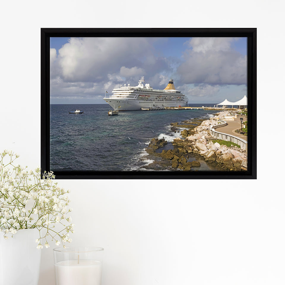 A Steamboat Sailing By An Iceberg By Ivan Aivazovsky Framed Canvas Prints Wall Art - Painting Canvas, Wall Decor, For Sale