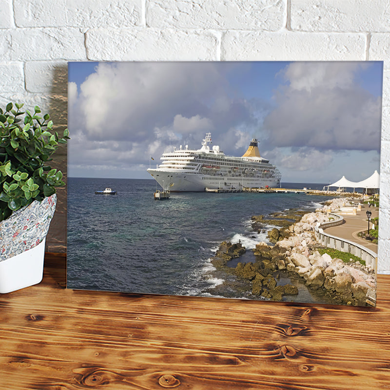 Abc Islands Curacao Willemstad Cruise Ship Docked At Fort Riffart Cruise Terminal Canvas Wall Art - Canvas Prints, Prints For Sale, Painting Canvas