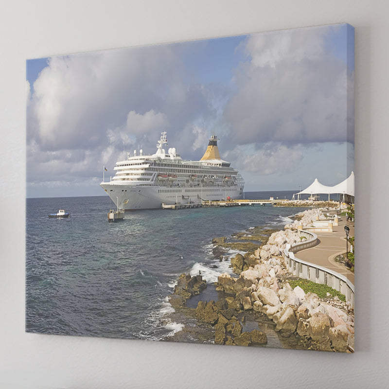 Abc Islands Curacao Willemstad Cruise Ship Docked At Fort Riffart Cruise Terminal Canvas Wall Art - Canvas Prints, Prints For Sale, Painting Canvas