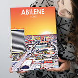 Abilene tx Art Texas Sunset or City Night Landscape ,City Art Print, Large Canvas, Canvas Print Wall Art Home Decor