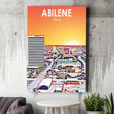 Abilene tx Art Texas Sunset or City Night Landscape ,City Art Print, Large Canvas, Canvas Print Wall Art Home Decor