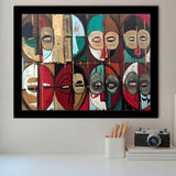 Abstract African Mask Colorful Framed Art Prints Wall Art Decor, Framed Picture, Home Decor
