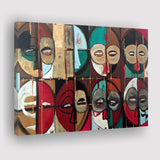 Abstract African Mask Colorful Canvas Prints Wall Art Decor - Painting Canvas,Home Decor, Ready to Hang