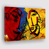 Abstract Art Couple Face Colorful Canvas Prints Wall Art Home Decor, Painting Canvas, Living Room Wall Decor