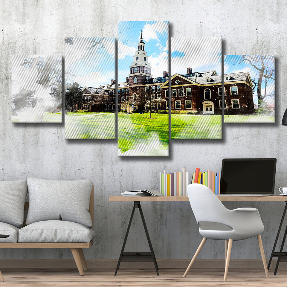 Abstract Berea College Painting 5 Pieces Canvas Prints Wall Art Decor - Painting Canvas, Mixed Canvas, Multi Panels