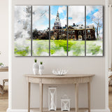 Abstract Berea College Painting 5 Piece B Canvas Prints Wall Art Decor, Multi Panels,Large Canvas, Home Decor