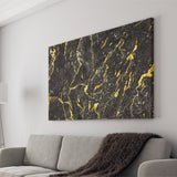 Abstract Black Marble Ink Painted Gold, Abstract Painting Canvas Prints Wall Art Decor - Painting Canvas, Ready to hang