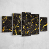 Abstract Black Marble Ink Painted Gold, Abstract Painting Multi Panels,Canvas Prints Wall Art Home Decor