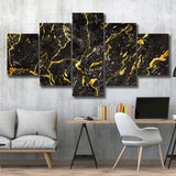 Abstract Black Marble Ink Painted Gold, Abstract Painting Multi Panels,Canvas Prints Wall Art Home Decor