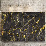 Abstract Black Marble Ink Painted Gold, Abstract Painting Canvas Prints Wall Art Decor - Painting Canvas, Ready to hang