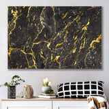 Abstract Black Marble Ink Painted Gold, Abstract Painting Canvas Prints Wall Art Decor - Painting Canvas, Ready to hang