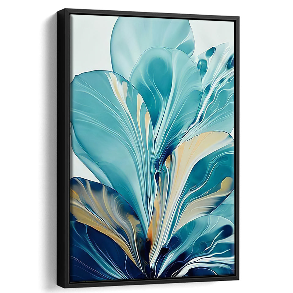 Green Rose Flower Wall Art Home Décor Frame