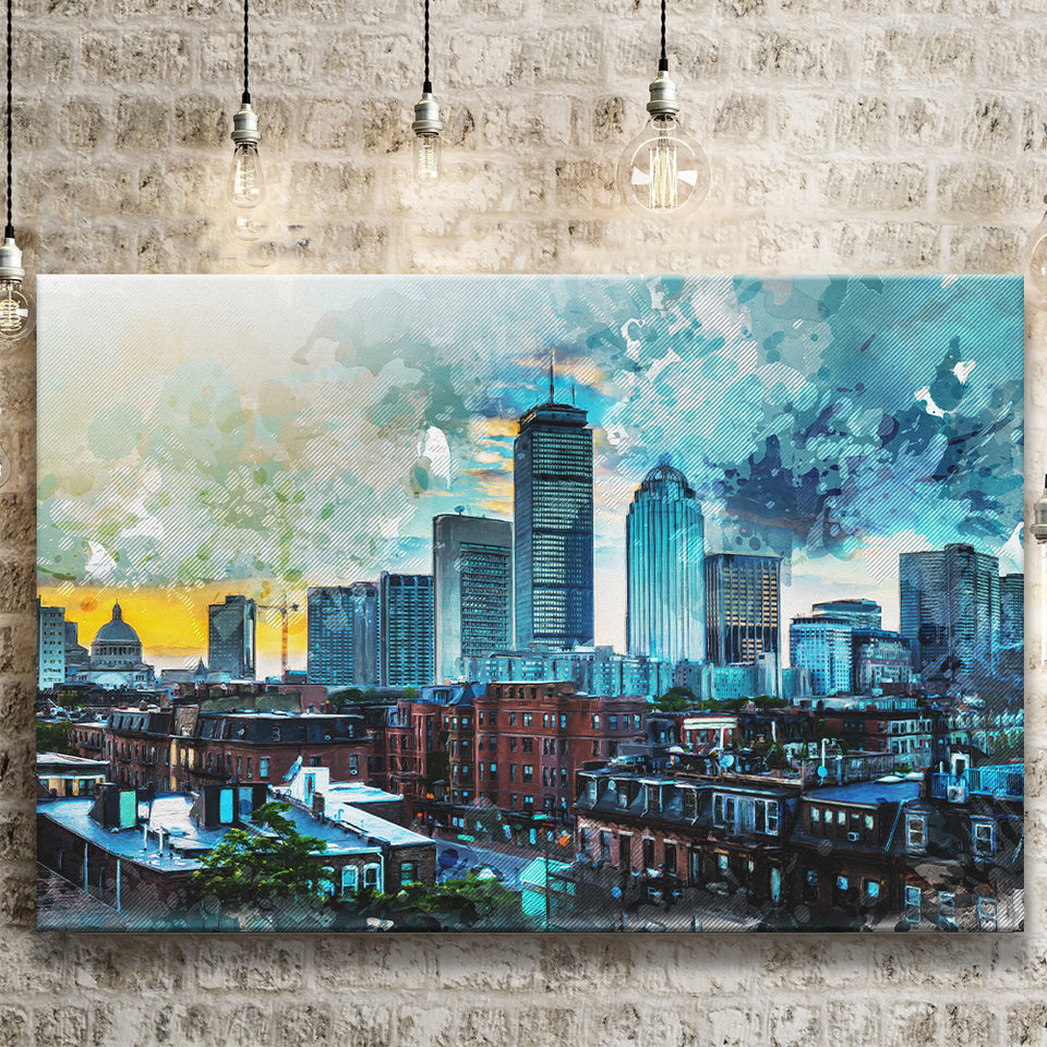 Abstract Boston Canvas Prints Wall Art Decor - Painting Canvas, Art Print, Home Decor, Ready to Hang