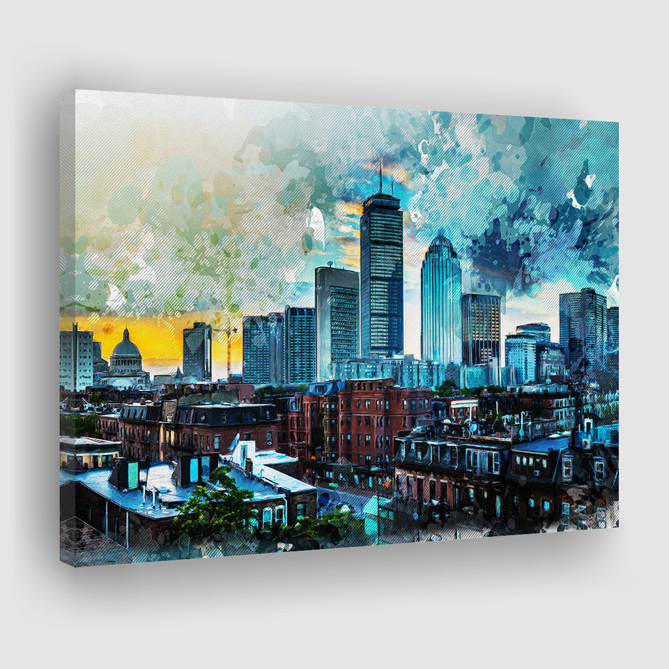 Abstract Boston Canvas Prints Wall Art Decor - Painting Canvas, Art Print, Home Decor, Ready to Hang