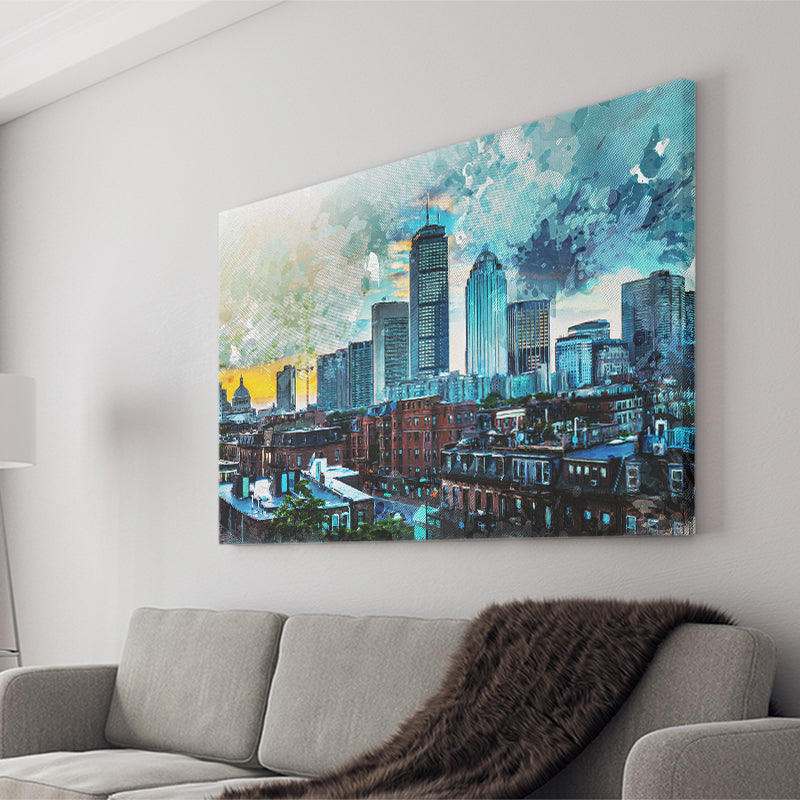 Abstract Boston Canvas Prints Wall Art Decor - Painting Canvas, Art Print, Home Decor, Ready to Hang