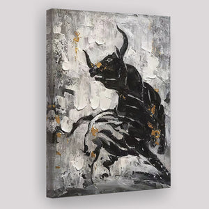 Abstract Bull Black and white Canvas Prints Wall Art - Painting Canvas, Home Wall Decor, For Sale, Painting Prints