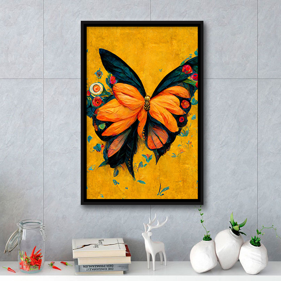Abstract Butterfliesart Oil Painting Artwork Print Framed Canvas Prints Wall Art - Painting Canvas, Framed Picture, Home Art Decor