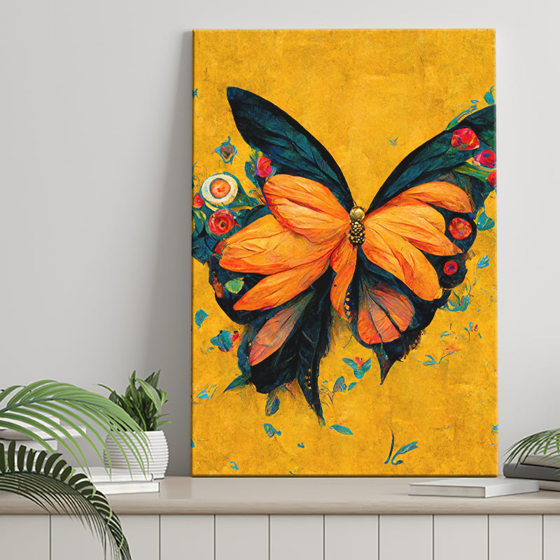 Abstract Butterfliesart Oil Painting Artwork Print Canvas Prints Wall Art - Painting Canvas, Wall Decor, Home Decor
