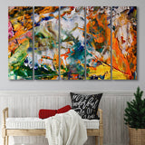 Abstract Canvas Art, Colorful Abstract Oil Painting, 5 Panel B Canvas Prints Wall Art, Extra Large Canvas Decor