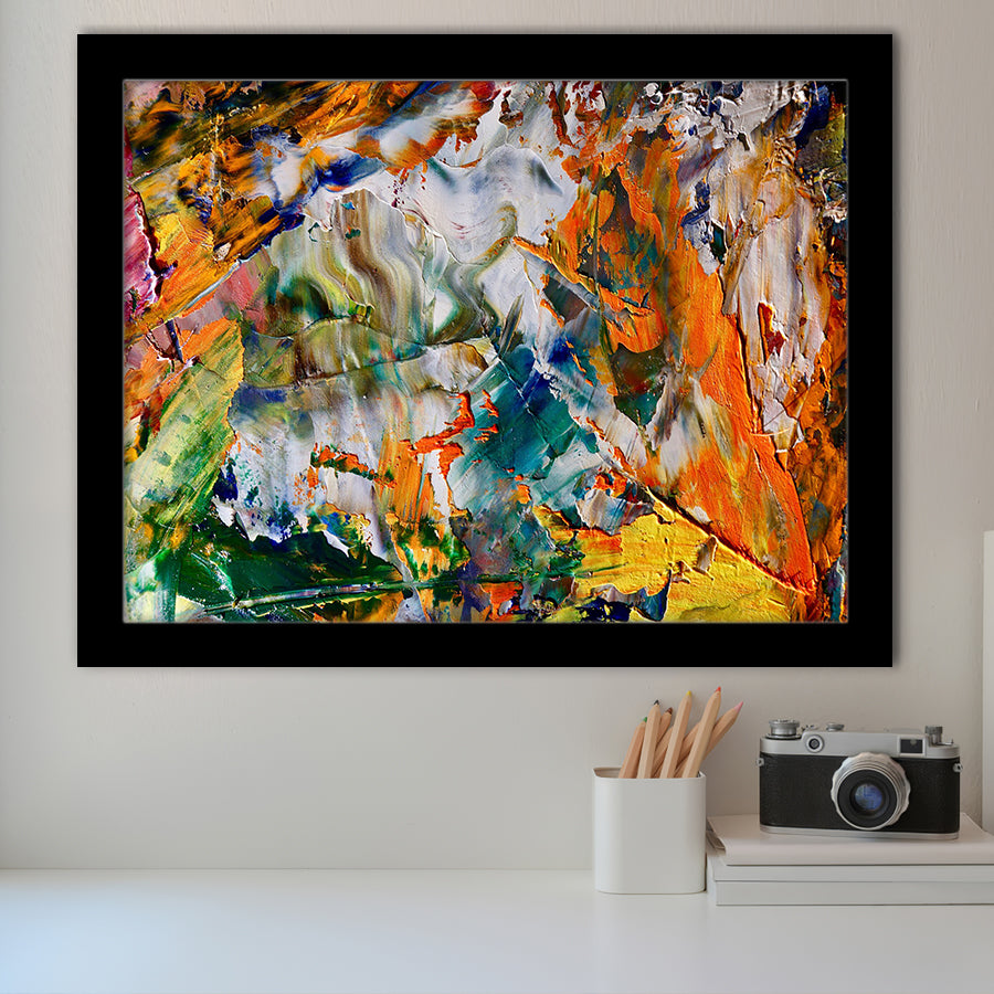 Abstract Canvas Art, Colorful Abstract Oil Painting Framed Art Prints Wall Decor, Framed Picture, Large Art Prints
