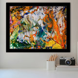 Abstract Canvas Art, Colorful Abstract Oil Painting Framed Art Prints Wall Decor, Framed Picture, Large Art Prints