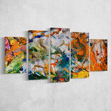 Abstract Canvas Art, Colorful Abstract Oil Painting, 5 Panel Canvas Prints Wall Art,Mixed Canvas, Large Canvas