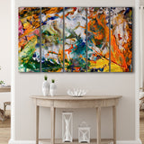 Abstract Canvas Art, Colorful Abstract Oil Painting, 5 Panel B Canvas Prints Wall Art, Extra Large Canvas Decor