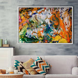 Abstract Canvas Art, Colorful Abstract Oil Painting Framed Canvas Prints Wall Art, Floating Frame, Large Canvas Home Decor
