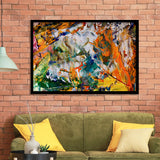 Abstract Canvas Art, Colorful Abstract Oil Painting Framed Art Prints Wall Decor, Framed Picture, Large Art Prints