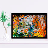 Abstract Canvas Art, Colorful Abstract Oil Painting Framed Art Prints Wall Decor, Framed Picture, Large Art Prints