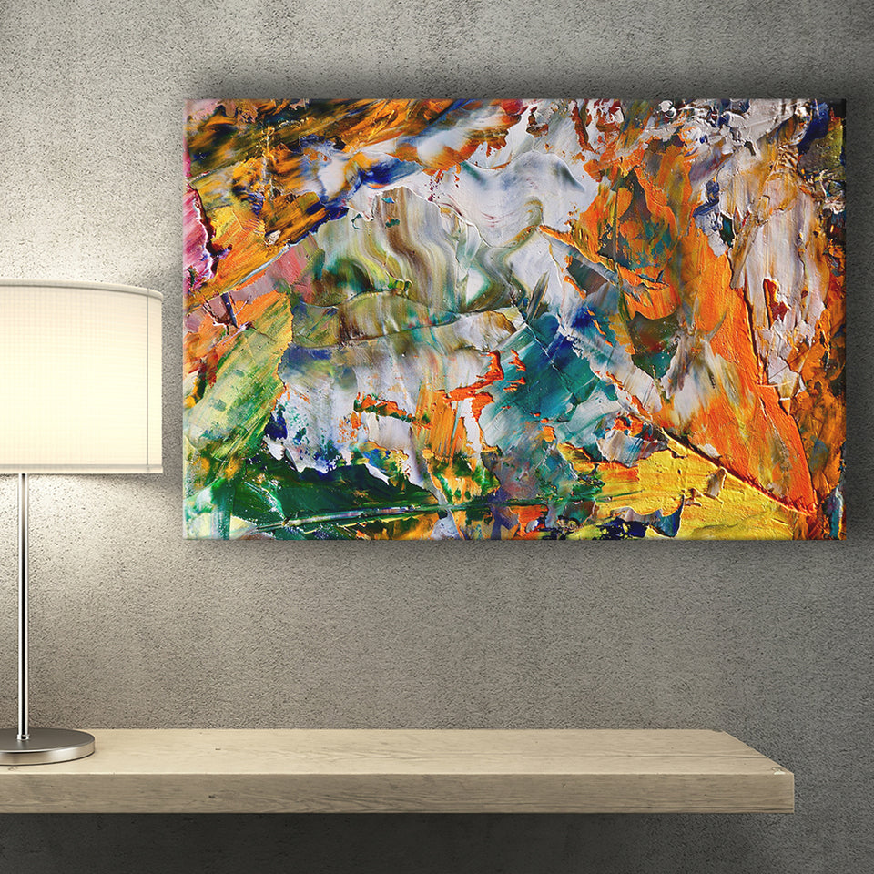 Abstract Canvas Art, Colorful Abstract Oil Painting Canvas Prints Wall Art, Home Living Room Decor, Large Canvas