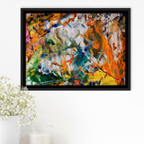 Abstract Canvas Art, Colorful Abstract Oil Painting Framed Canvas Prints Wall Art, Floating Frame, Large Canvas Home Decor