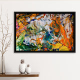 Abstract Canvas Art, Colorful Abstract Oil Painting Framed Canvas Prints Wall Art, Floating Frame, Large Canvas Home Decor