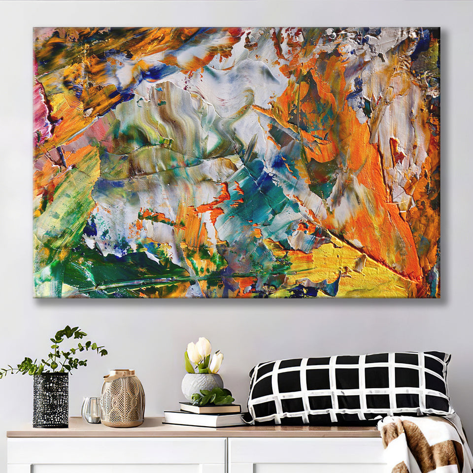 Abstract Canvas Art, Colorful Abstract Oil Painting Canvas Prints Wall Art, Home Living Room Decor, Large Canvas