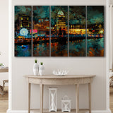 Abstract Cincinnati 5 Piece B Canvas Prints Wall Art Decor, Multi Panels,Large Canvas, Home Decor