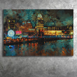 Abstract Cincinnati Canvas Prints Wall Art Decor - Painting Canvas, Art Print, Home Decor, Ready to Hang