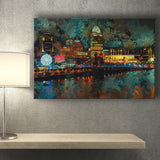 Abstract Cincinnati Canvas Prints Wall Art Decor - Painting Canvas, Art Print, Home Decor, Ready to Hang