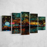 Abstract Cincinnati 5 Pieces Canvas Prints Wall Art Decor - Painting Canvas, Mixed Canvas, Multi Panels